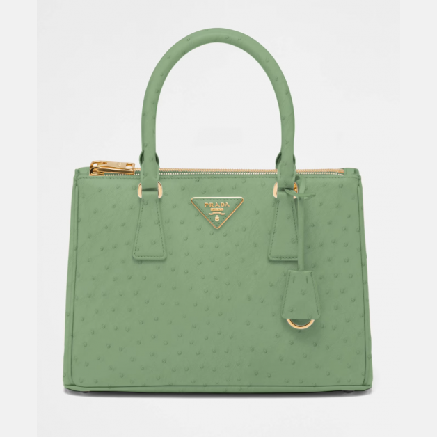 Medium Prada Galleria ostrich leather bag