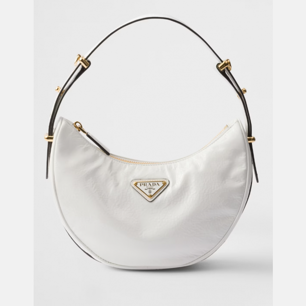 Prada Arqué naplak patent leather shoulder bag