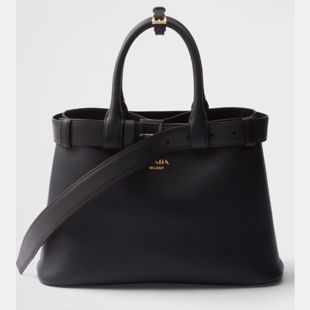 Prada Buckle leather handbag with belt