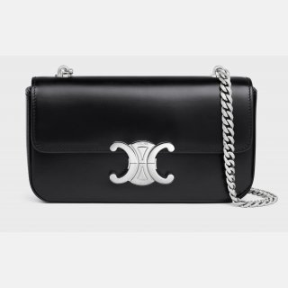 CHAIN SHOULDER BAG CLAUDE in shiny calfskin