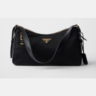 Prada Aimée large Re-Nylon and leather shoulder bag with padlock