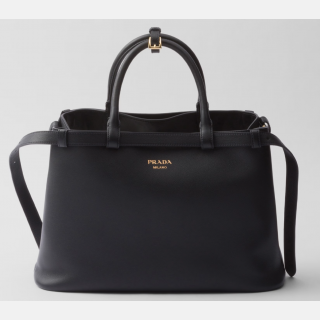 Prada Buckle medium leather handbag with double belt