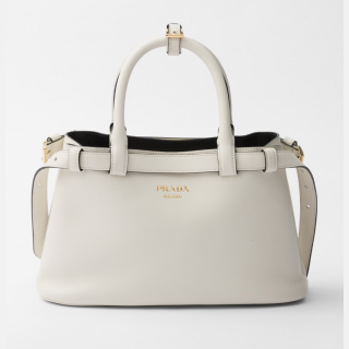 Prada Buckle small leather handbag with double belt