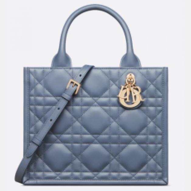 Denim Blue Macrocannage Calfskin